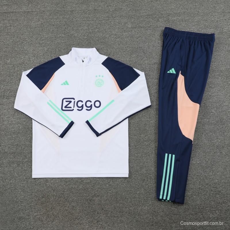23/24 Ajax White Half Zipper Jacket+ Pants