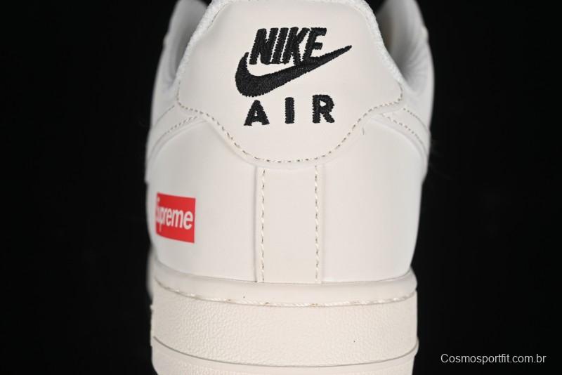 Nike Air Force 1 '07 Low Supreme Collaboration - White Black Two-Tone Low-Top Casual Sneakers - BB7577-217