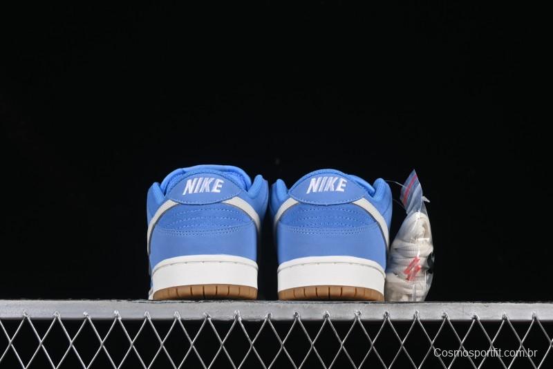 Nike SB Dunk Low Pro ISO Skateboarding Shoes in University Blue with White Swoosh - FJ1674-401